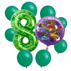 Teenage Mutant Ninja Turtles 8th birthday set main: number 8 foil, themed foil and 8 matching latex balloons