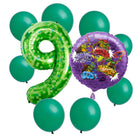 Teenage Mutant Ninja Turtles 9th birthday set main: number 9 foil, themed foil and 8 matching latex balloons