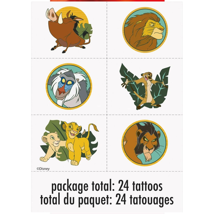 The Lion King Temporary Tattoo Favours, 24 Count