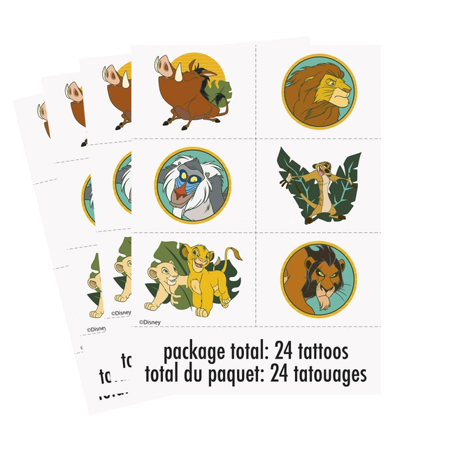The Lion King Temporary Tattoo Favours, 24 Count