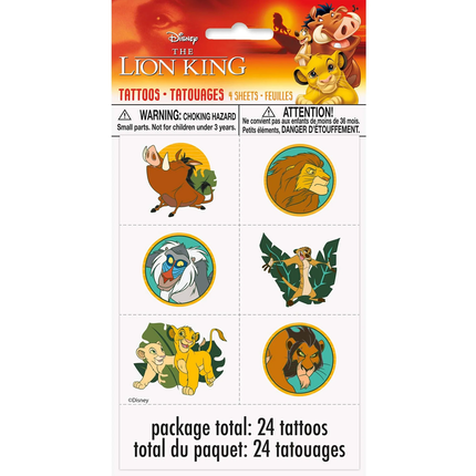 The Lion King Temporary Tattoo Favours, 24 Count