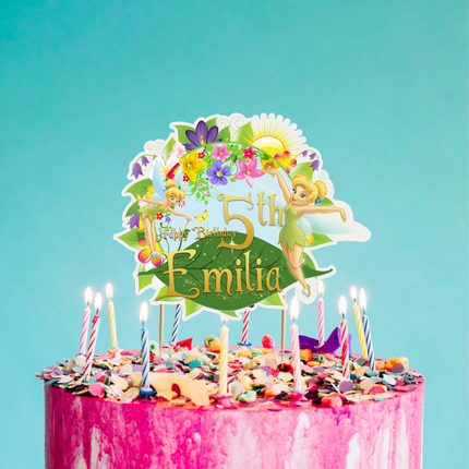 Tinkerbell Birthday CardStock Cake Topper 7"