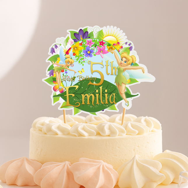 Tinkerbell Birthday CardStock Cake Topper 7"