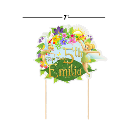 Tinkerbell Birthday CardStock Cake Topper 7"