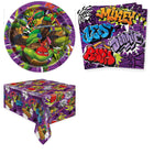 TMNT Plates, Napkins and Tablecloth Set for 16 Guests - coordinated party set