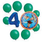 Toy Story 4th birthday set main: number 4 foil, themed foil and 8 matching latex balloons