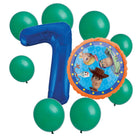 Toy Story 7th birthday set main: number 7 foil, themed foil and 8 matching latex balloons