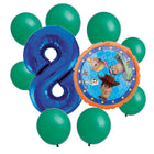 Toy Story 8th birthday set main: number 8 foil, themed foil and 8 matching latex balloons