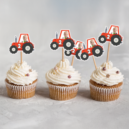 TRACTOR Personalised Cupcake Toppers 10 ct