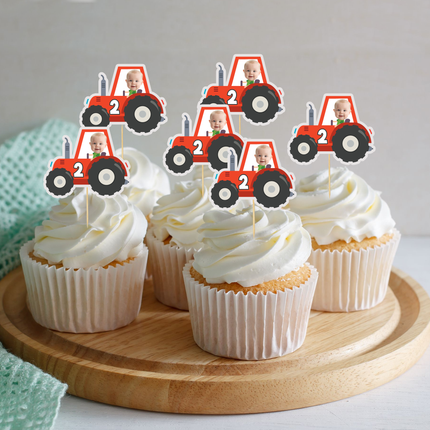 TRACTOR Personalised Cupcake Toppers 10 ct