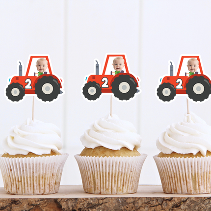 TRACTOR Personalised Cupcake Toppers 10 ct
