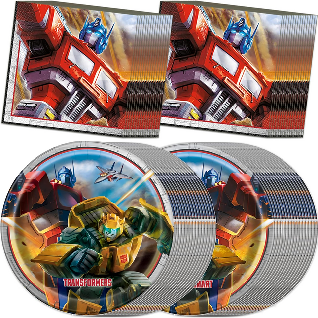 Transformers Plates and Napkins – Party Tableware Set for 32 Guests