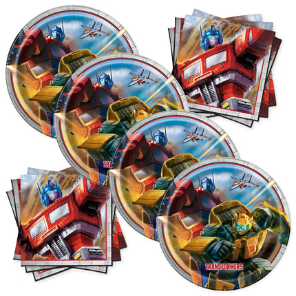 Transformers Dinner Plates and Napkins Set for 16 Guests - coordinated party set