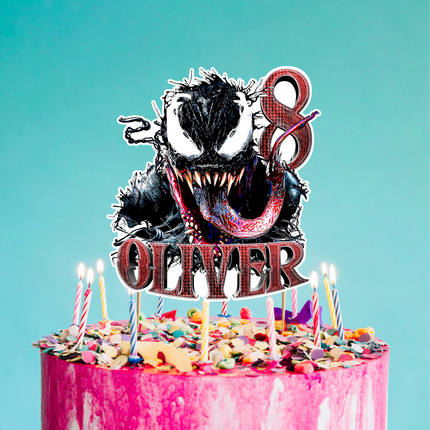 Venom Birthday CardStock Cake Topper 7"