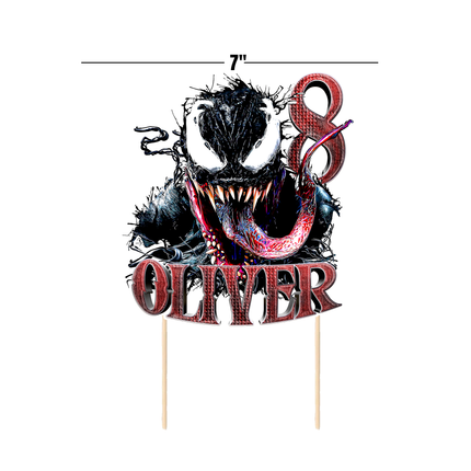 Venom Birthday CardStock Cake Topper 7"