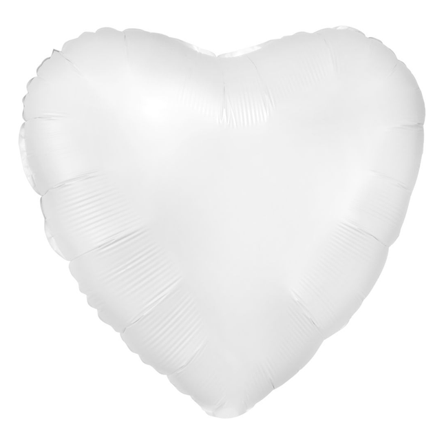 White Heart Foil Balloon 18", 1 ct