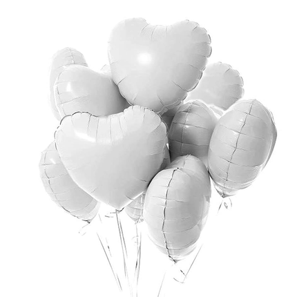 White Heart Foil Balloon 18", 1 ct