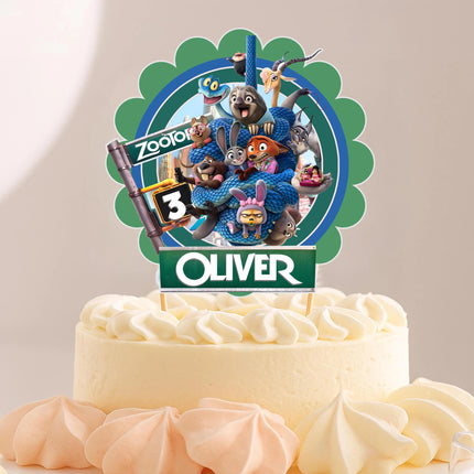 Zootopia 2 Personalized Name and Age Cake Topper, 7 Inch